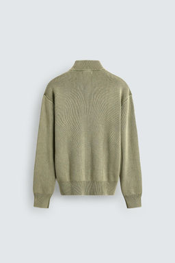 CHAQUETA PUNTO ESTRUCTURA LAVADA / Verde