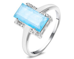 Кольцо, турмалин голубой выращ., Татьяна