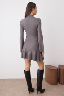 Limited Edition Antrasit Premium Iplik/Ozel Iplik K?sa / Mini Triko Elbise TWOAW26EL00104 - Trendyolmilla фото 5