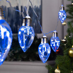 Гирлянда Нить 3 м с насадками Лампочки капля, IP20, прозрачная нить, 80 LED, свечение синее, 8 режимов, 220 В