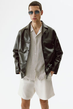 Pantal?n corto en mezcla de lino Relaxed Fit - H&m фото 6