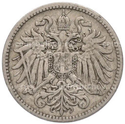 Монета 10 геллеров 1895 года Австрия