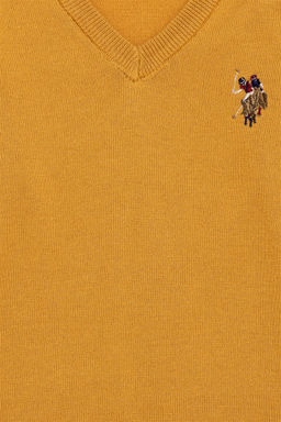 U. S. Polo Assn Горчичный трикотажный свитер для мальчика с круглым вырезом - U.s. polo assn фото 6