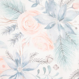 Тюль с подхватом и ламбрекеном Christmas flowers 250х200см, 100% п/э, вуаль - Этель фото 3