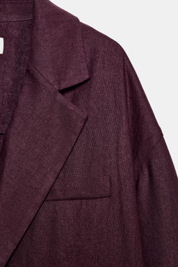 BLAZER CRUZADA CON LINO / Berenjena - Zara фото 11