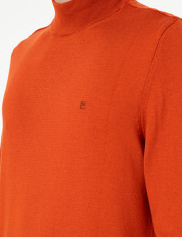Turuncu Slim Fit Yar_m Bal_k__ Yaka Basic Triko Kazak - Pierre cardin фото 7