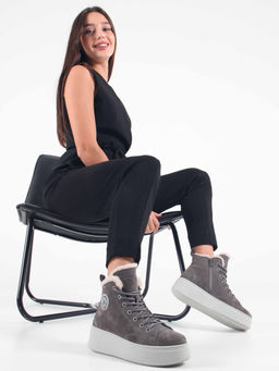 Ботинки 217.ALTAgr. Серый замок замша/Мех