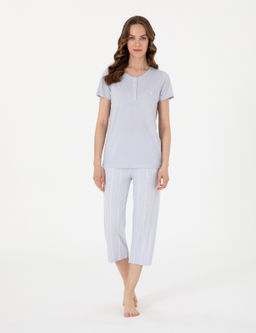 Mavi K_sakollu Kapri Pijama Tak_m_