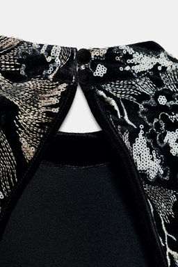 EMBROIDERED VELVET DRESS - Zara фото 5