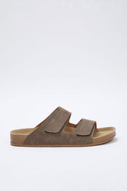 Trendyol Shoes Vizon Nubuk C?rt Bantl? Erkek Duz Taban Terlik TAKSS25TE00034 - Trendyolmilla фото 7