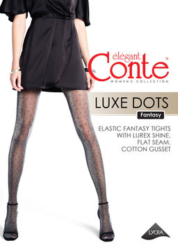 Колготки фантазийные CONTE LUXE DOTS Колготки с люрексом и рисунком в точку nero - Conte elegant фото 5