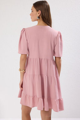 TRENDYOLMILLA Siyah Genis Kesim Mini Dokuma Elbise TWOSS20EL0400  фото 70