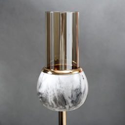 Металлический подсвечник на 1 свечу «Серый мрамор», 30×8×8 см