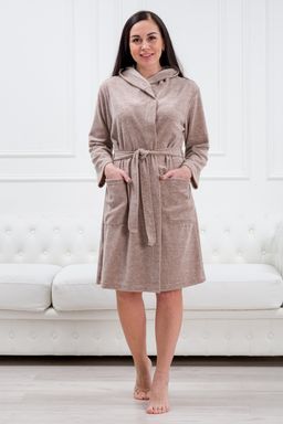 Халат женский из махры Нежность какао с молоком - Амадэль фото 9