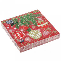 Салфетки бумажные Bouquet Home Collection Classic 33х33см, 3-х слойные, 20 штук в упаковке, 100% целлюлоза, Елочные украшения (Россия)  фото 2