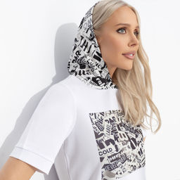 Футболка с капюшоном, Увлечена собой (графика) - Charutti фото 3