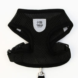 Шлейка дышащая с поводком и светоотражающей нашивкой, S, ОШ 27, ОГ 30-38, черная - Пушистое счастье фото 5