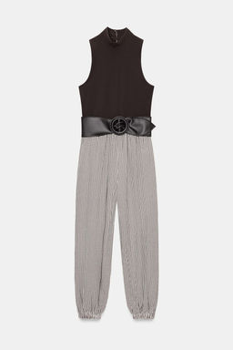 MONO COMBINADO CUADRO VICHY CINTUR?N / Marr?n - Zara фото 6