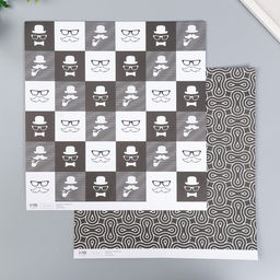 Цена за 5 шт. Двусторонняя бумага для скрапбукинга «Арт Узор. Харизма и стиль», 180 г/м², 30.5×32 см