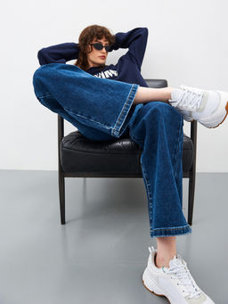 Женские джинсы широкие с высокой посадкой - Mossmore фото 60