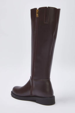 Trendyolmilla Shoes Siyah Fermuarl? K?sa Duz Topuklu Kad?n Cizme TAKAW25CZ00000 фото 4