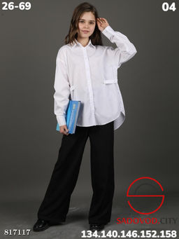 Рубашка для девочки однотонная - Bruno фото 3