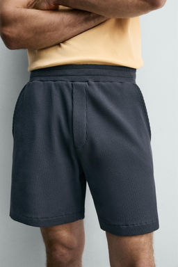 BERMUDA JOGGER ESTRUCTURA WAFFLE / Azul / Acero - Zara фото 5