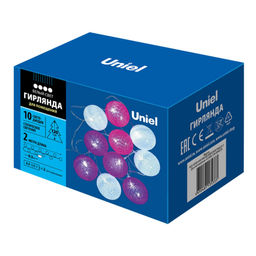 ULD-S0200-010/STB/2AA WHITE IP20 TANGLES-1 Гирлянда светодиодная Клубки, на батарейках 2AA (не в/к), 2м. 10 светодиодов. Белый свет. Провод прозрачный. TM Uniel