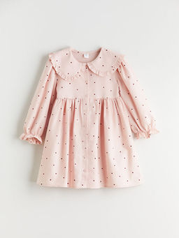 Bebe Yaka Puantiyeli K?z ?ocuk Elbise