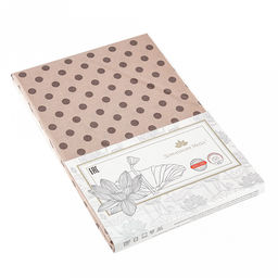 Скатерть 180х145см "Горошек" беж, длина стола до 140см, на 6 персон, рогожка 186/м2, хлопок 100%, упаковка классическая 28х41см, "Домашняя мода" (Россия)