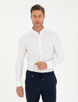 Beyaz Slim Fit Uzun Kollu G_mlek