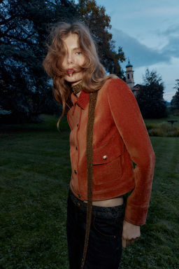 VELVET JACKET WITH SHOULDER PADS - Zara фото 4