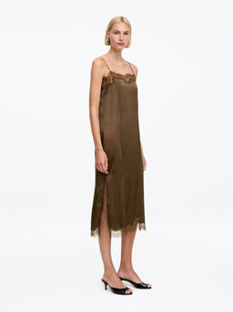 Vestido lencero con ribete de encaje - H&m фото 5