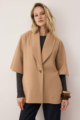 Bej Vucut Secmeyen Mono Kapama Oversize Midi Kase Kaban TWOAW26KB00064 - Trendyolmilla фото 2