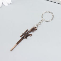 Цена за 12 шт. Брелок для ключей на кольце «Винтовка с прицелом», металл, 6.3×1.5 см, МИКС