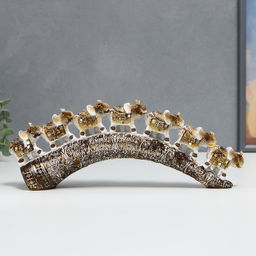 Фигурка полистоун «Семь белых слонов с попоной из арабского ковра на роге», 11.5×31×5 см