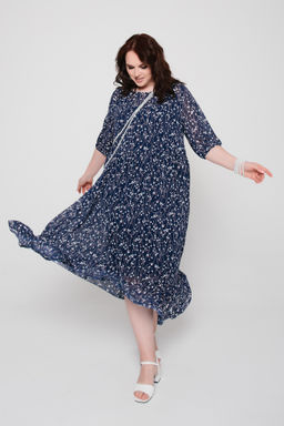 Шифон+трикотаж Платье