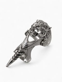 Кольцо Коготь тигр, цвет чернёное серебро, 20 размер