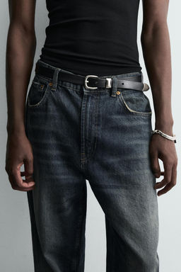 VINTAGE EFFECT LEATHER BELT
