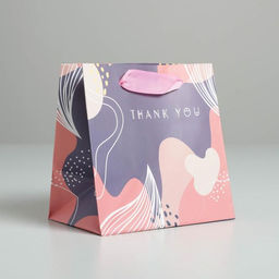 Пакет ламинированный квадратный Thank you, 14 14 9 см