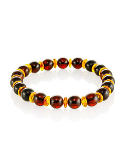 Браслет в стиле унисекс Куба из натурального янтаря контрастных оттенков