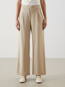 Loose Fit Krep Kad?n Pantolon