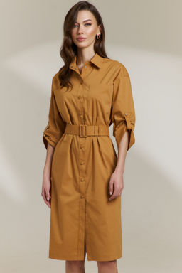 Платье 0843 горчичный - Diliafashion фото 4