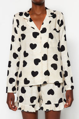 Trendyolmilla Siyah Kalpli F?rf?rl? Viskon Sortlu Dokuma Pijama Tak?m? THMAW21PT0043  фото 6