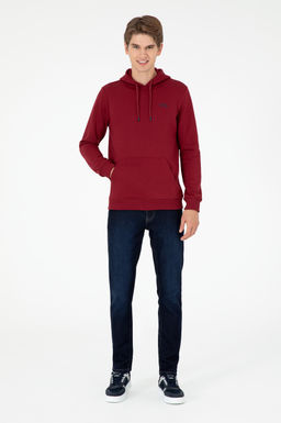 Мужской бордово-красный базовый свитшот - U.s. polo assn фото 4
