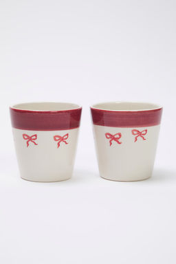 Trendyolmilla Home 2li Fiyonk Desenli Kulpsuz Kupa Seti TPHSS25UP00006  фото 9