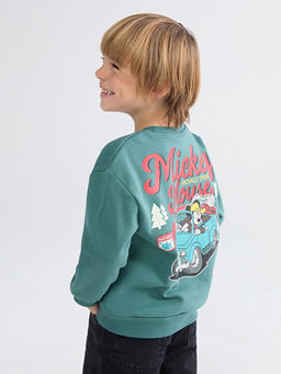 Mickey Mouse Bask?l? Erkek ?ocuk Sweatshirt