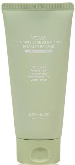 Vegan Tea Tree Acne pH Balance Foam Cleanser - Пенка веганская для умывания с маслом чайного дерева и PH-балансом, 150 мл