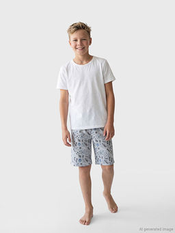 Beli Lastikli Erkek ?ocuk Pijama ?ort 2li