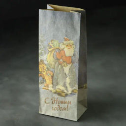 200 г Пакет однослойный "С новым годом!" Крафт Серый, 100*70*260 упак.100шт.